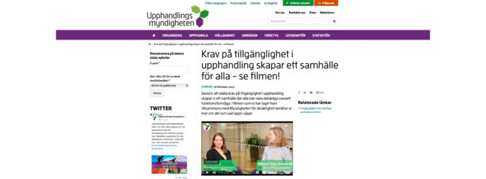 Krav på tillgänglighet i upphandling skapar ett samhälle för alla, se filmen!