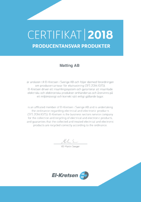 Matting AB - Elkretsen produkter 2018